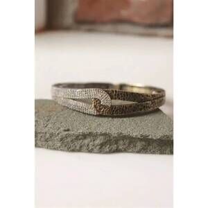 NEW TAT2 DESIGNS rockove crystal hammered loop bangle bracelets in gold